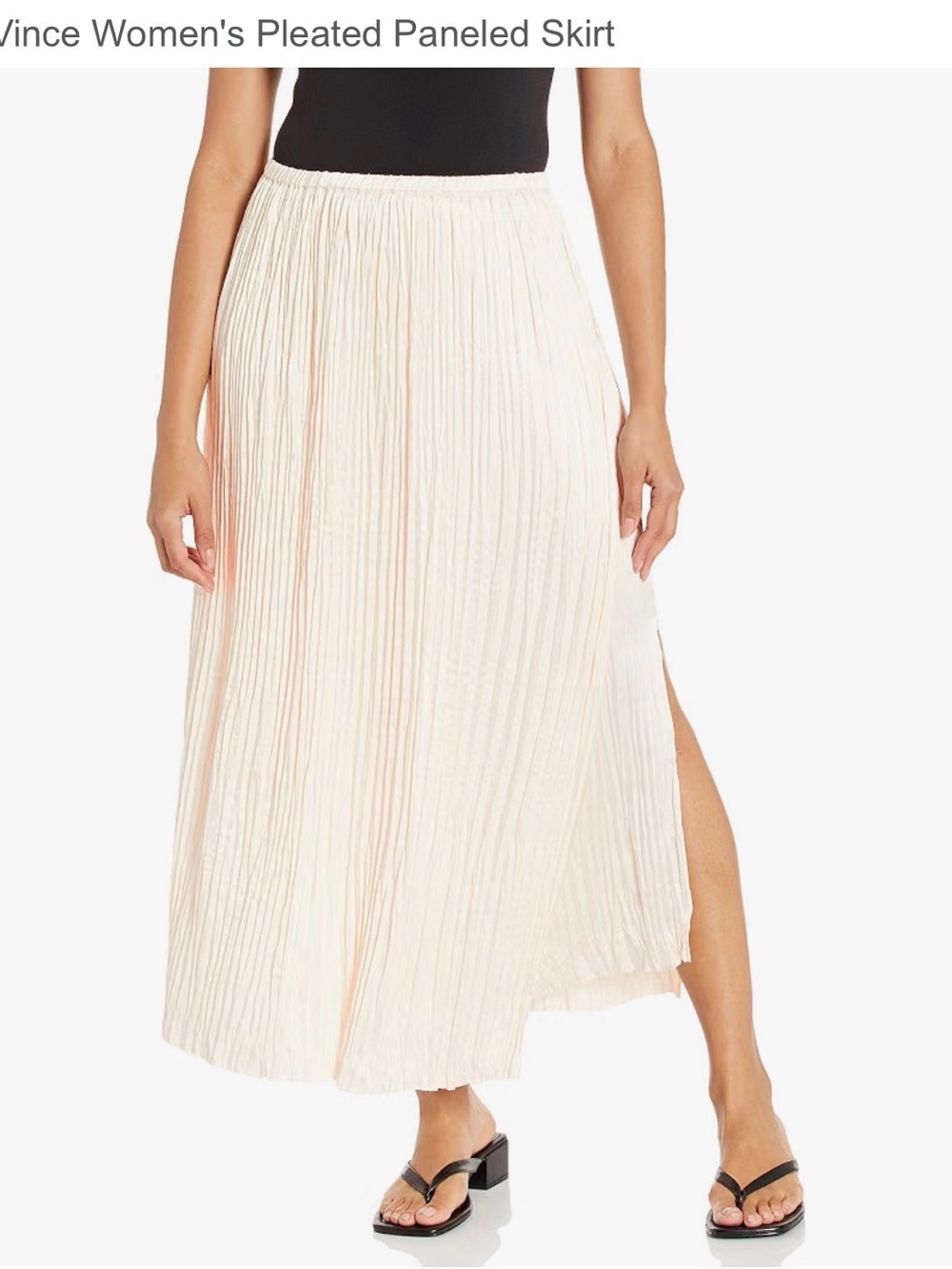 Vince Cream Pleated Maxi Skirt